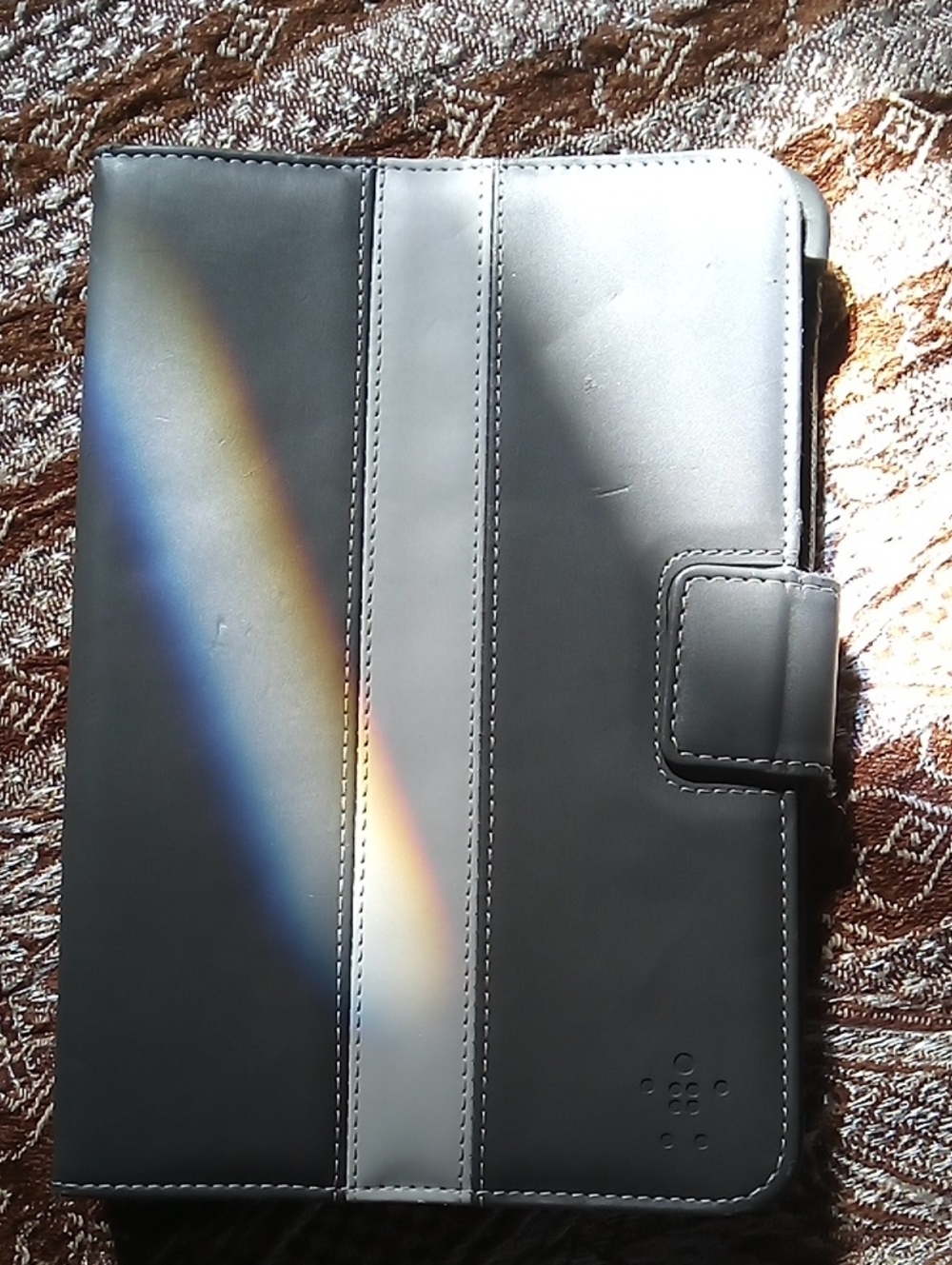 Gray Men's Folio Tablet Case with Strap Closure